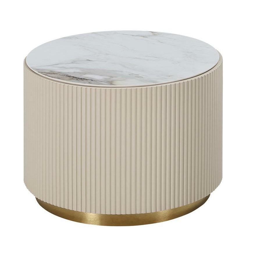 Luxus Rundtisch Holz Moderne Design Beige Luxus Möbel Wohnzimmer Runde Tisch