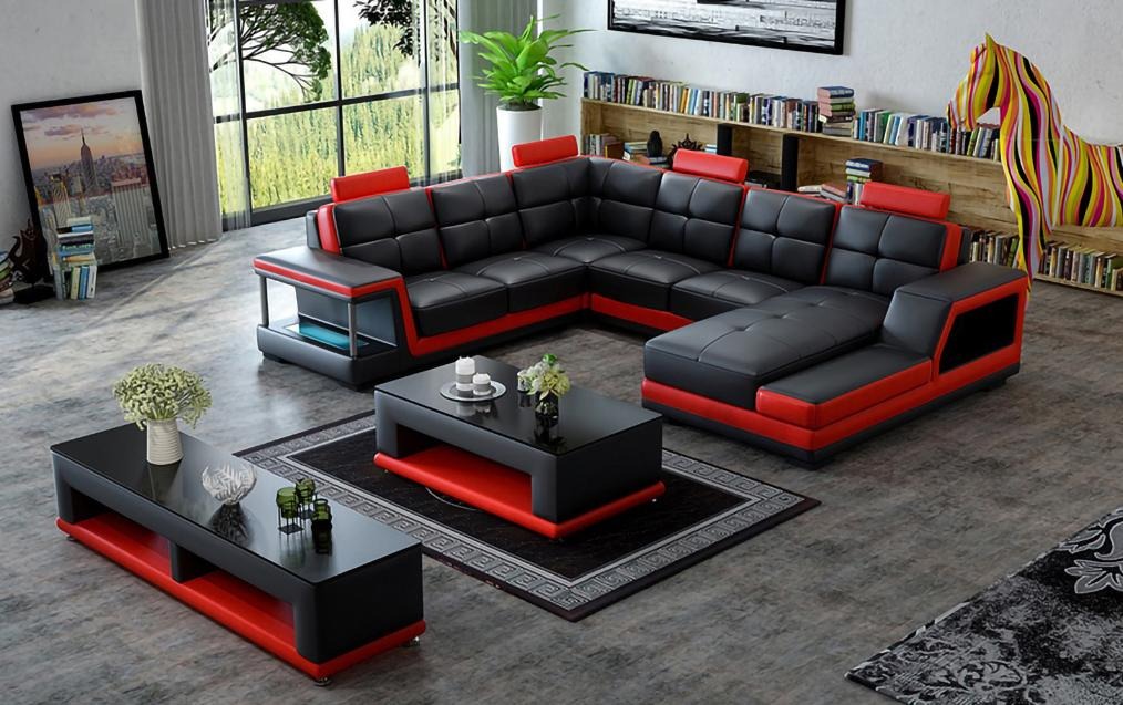 Wohnlandschaft U Form Ecksofa Couchtisch Sideboard Design Big Sofa Neu