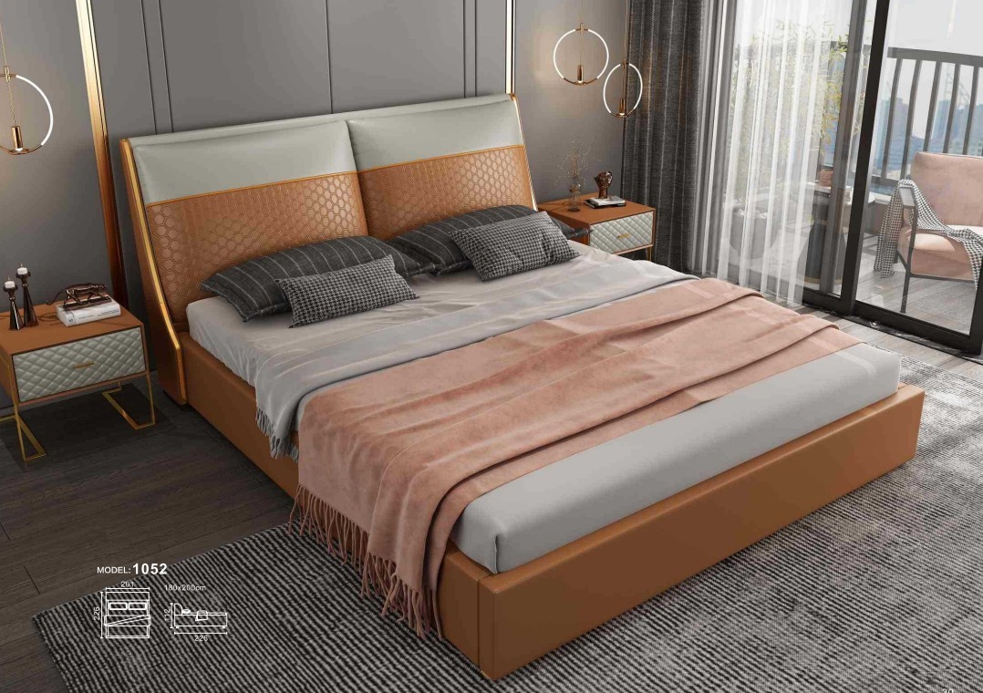 Designer Bett Schlafzimmer Betten Textil Leder Hotel Polster Luxus