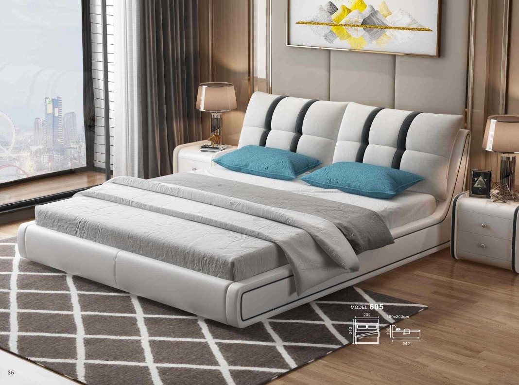 Designer Bett Schlafzimmer Betten Einrichtung Hotel Polster Leder