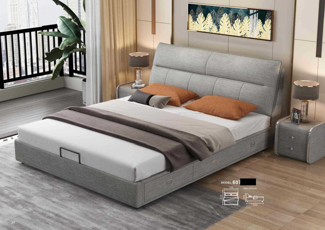 Design Leder Bett Modernes Hotel Gestell Schlaf Zimmer Doppel Betten