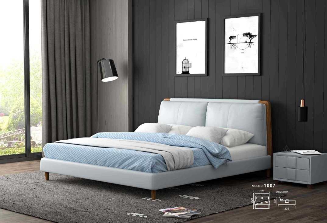 Bett Betten Doppelbett Schlafzimmer Leder Doppelbetten 180x200cm