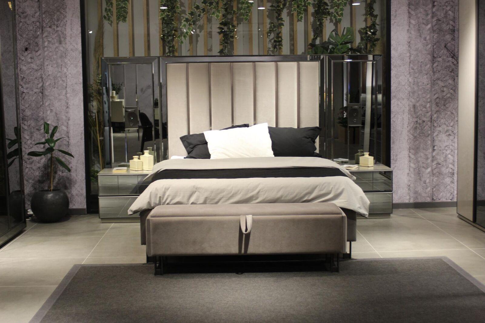 Luxus Schlafzimmer Set Bett+ 2x Nachttische Komplettes Zimmer Möbel Neu