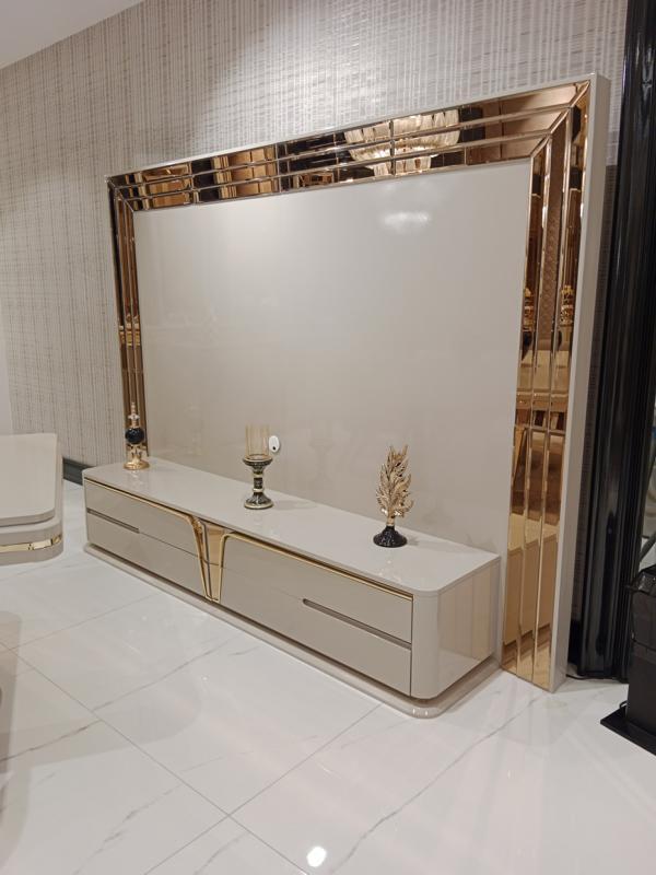 Wohnwand TV Wand Holz Modern Stil Regal Wohnzimmer Möbel Schrank rtv tv Ständer