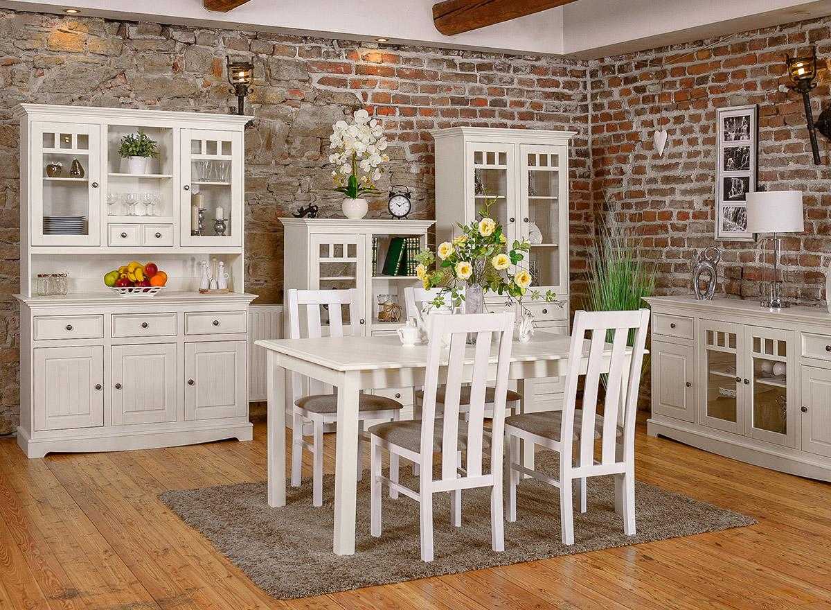 Esszimmer Design Möbel Landhaus Stuhlgruppe Tisch+4xStühle 5tlg. Set Garnitur