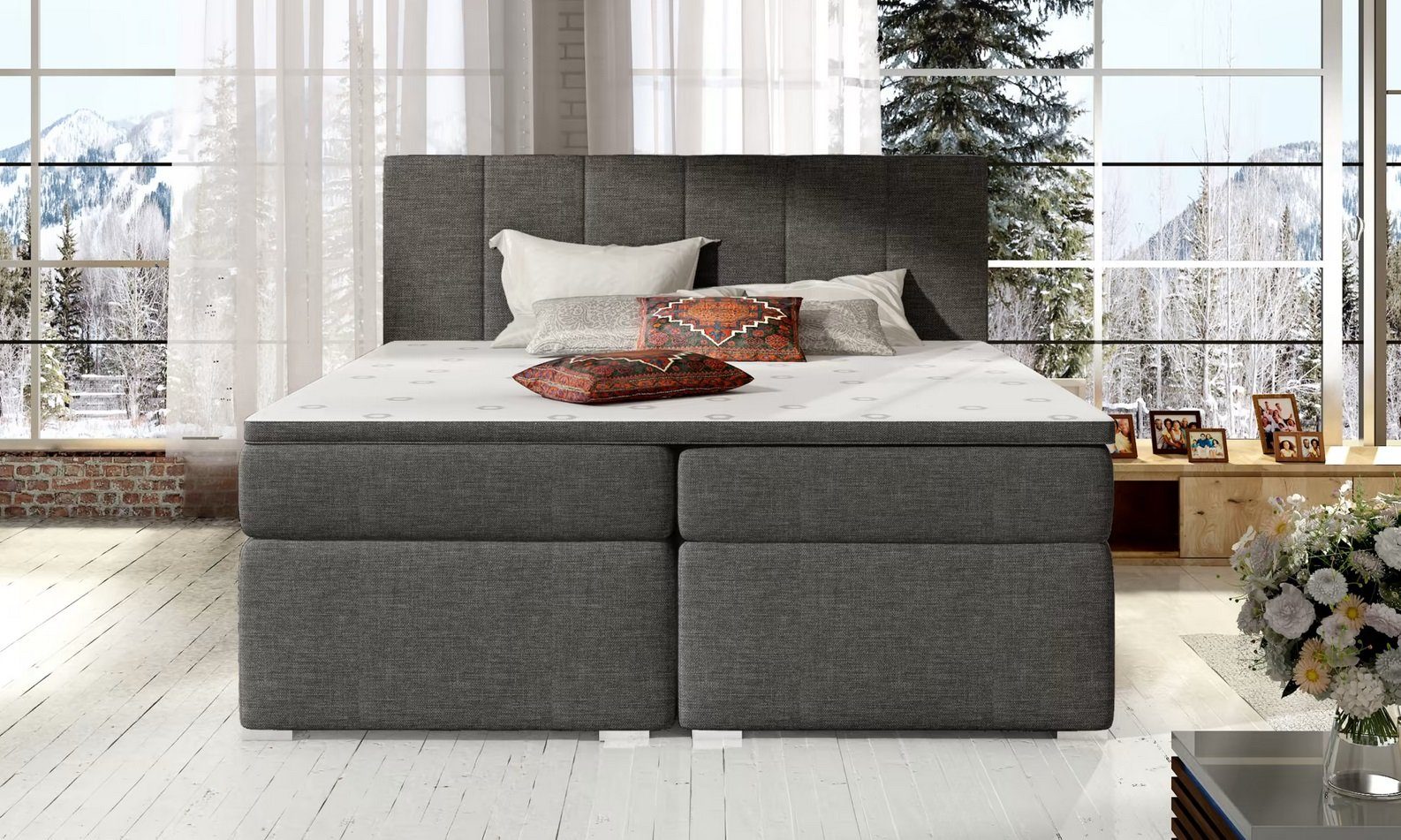 Boxspring Bett Schlafzimmer Betten Polster Design Doppel Hotel Luxus 180x200 Sofort