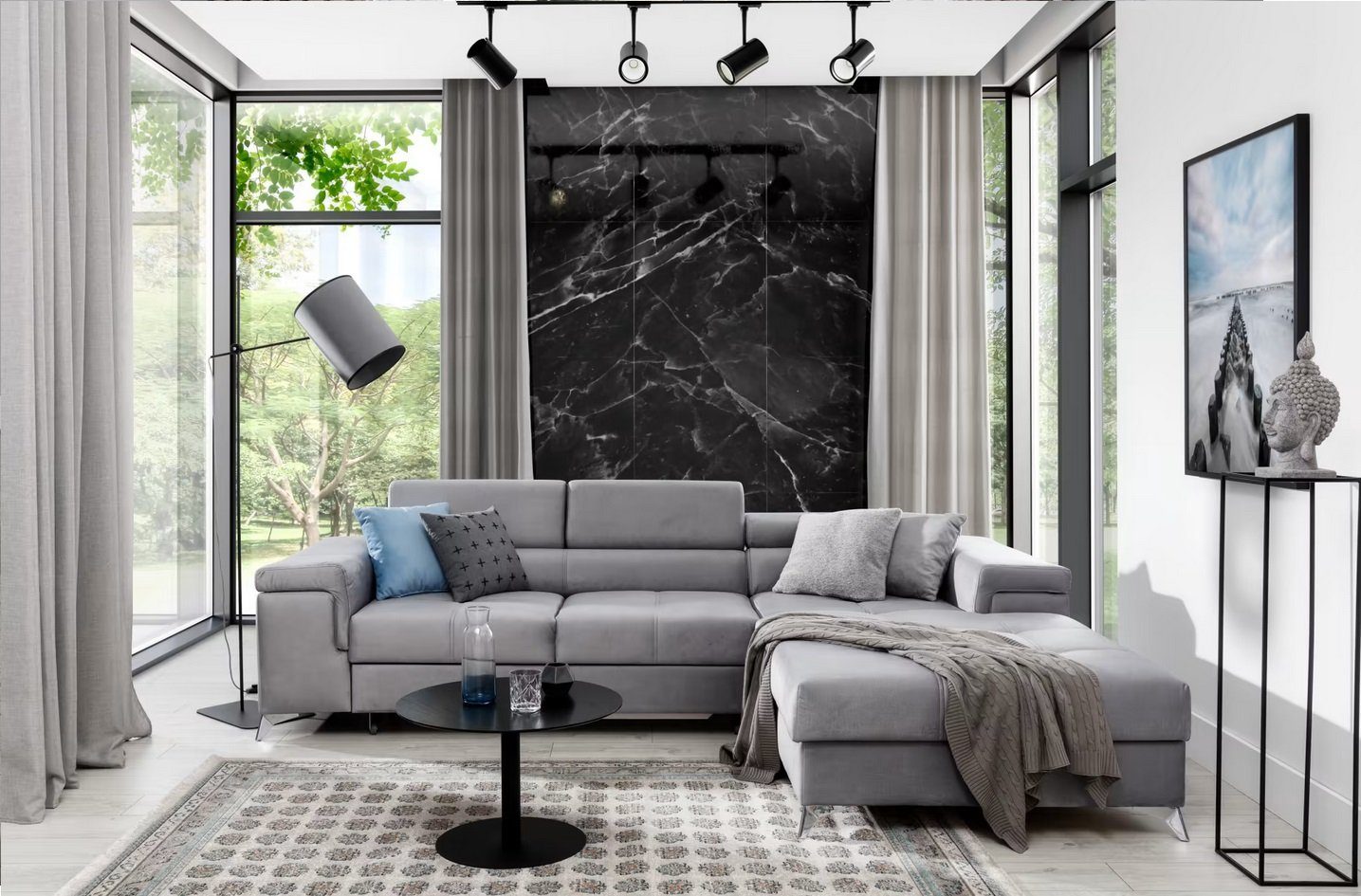 Design Ecksofa Sofa Bettfunktion Couch Polster Sitz Eck Sofas Wohnlandschaft Sofort