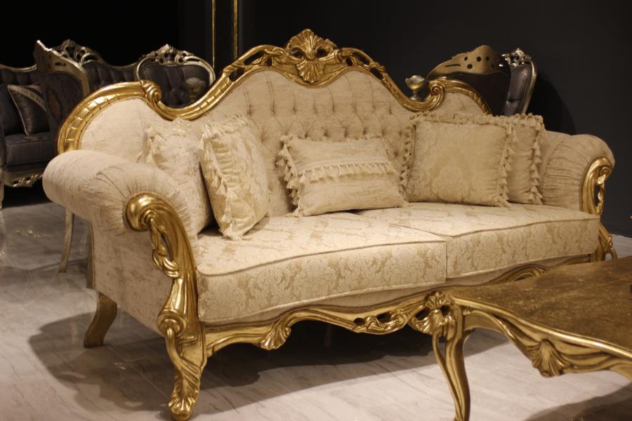 Sofa Couch Polster 3 Sitzer Textil Sofas Couchen Wohnzimmer Luxus Sofa 3er