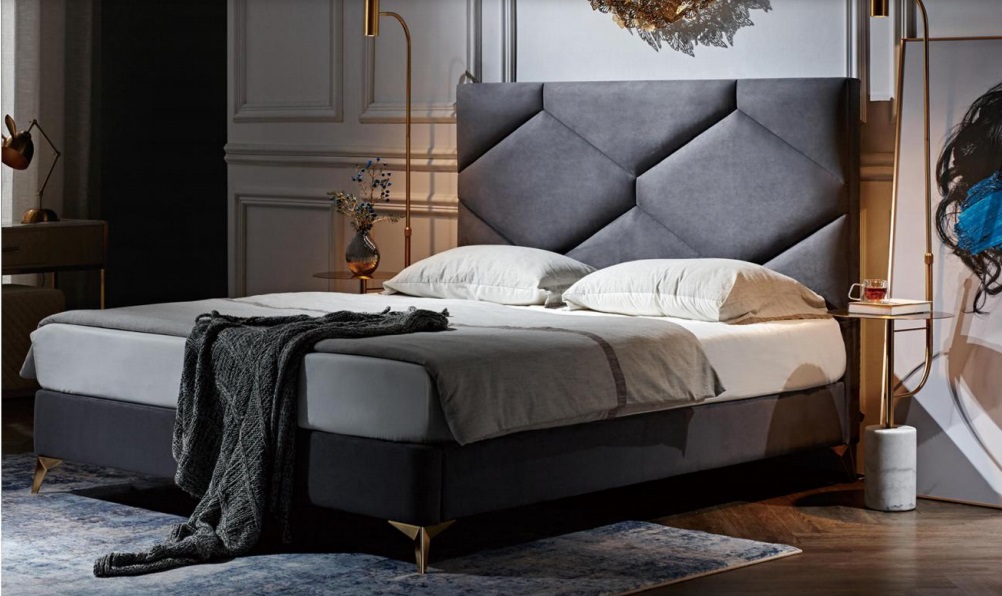 Bett 180x200cm Textil Schlafzimmer Möbel Luxus Moderne Betten Hotel Möbel Neu