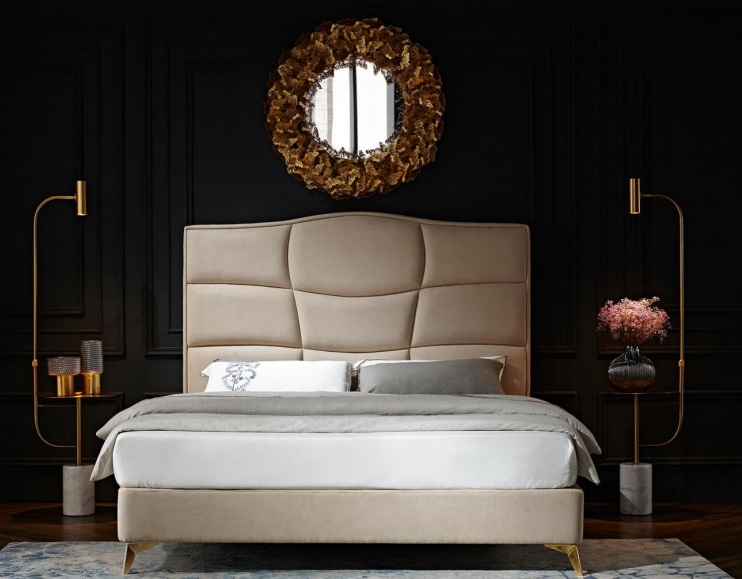Bett Textil 2x Nachttisch 3 tlg. Schlafzimmer Set Möbel Neu Modern Luxus Betten