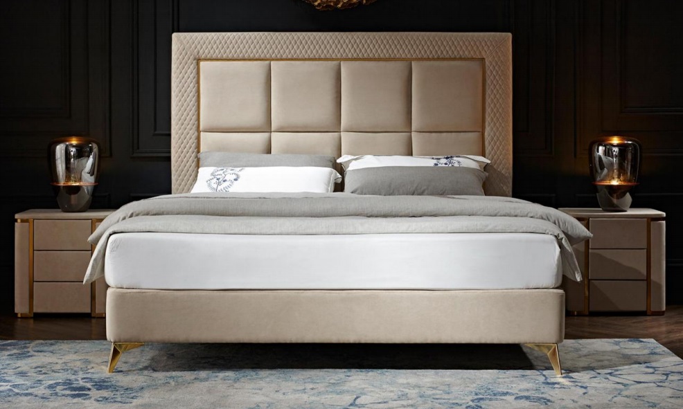 Bett 2x Nachttisch 3tlg. Schlafzimmer Set Design Luxus Schlafzimmer Komplett Neu