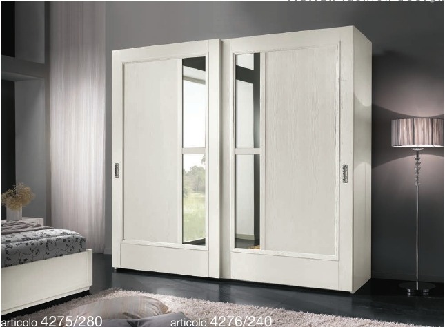 Kleiderschrank Schiebetüren Schlafzimmer Schrank Wand Schränke Holz Spiegel