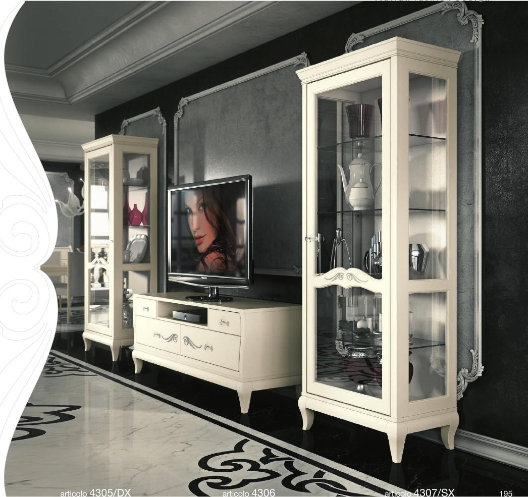 Wohnzimmer Vitrine rtv Vitrine tv Modern Holz Möbel Schrank Stil Set 3tlg.