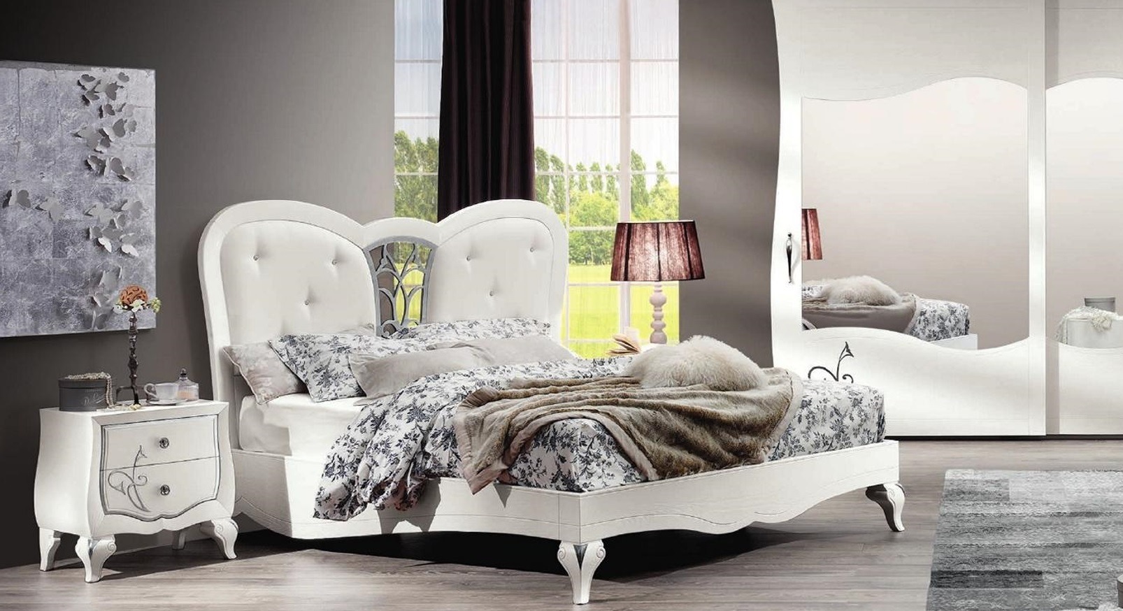 Schlafzimmer Bett Nachttisch Betten Holz Design Bettrahmen Garnitur Set 3tlg
