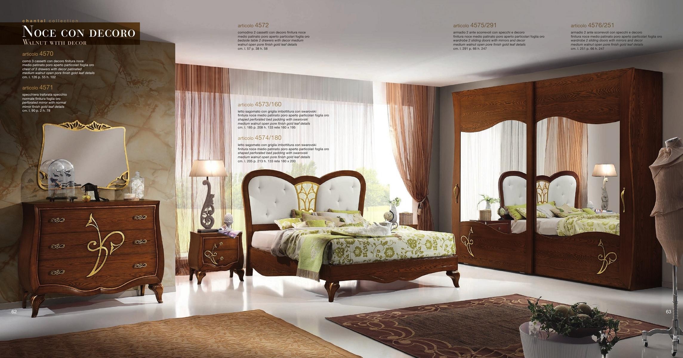 Schlafzimmer Bett Nachttisch Kleiderschrank Kommode Spiegel Luxus Set 6tlg