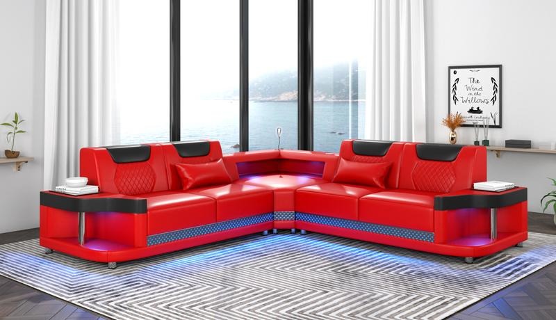 Design Esk Ecksofa L-form Modern Ledersofa Sofas Couch Wohnlandschaft Sofa Neu
