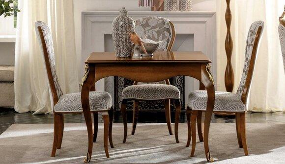 Komplett Set Esstisch Esszimmer 4x Stühle Set Holz Ess Gruppe Tisch Tische 5tlg