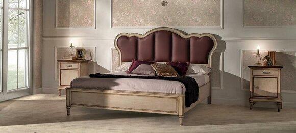 Doppelbett Schlafzimmer Hotel Ehe Luxus Bett 2x Nachttisch 3pcs Set