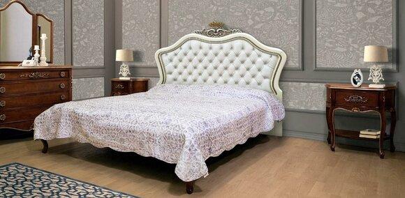 Klassisches Bett Luxusmöbel Möbel 3pc Schlafzimmer Nachttisch 2x.