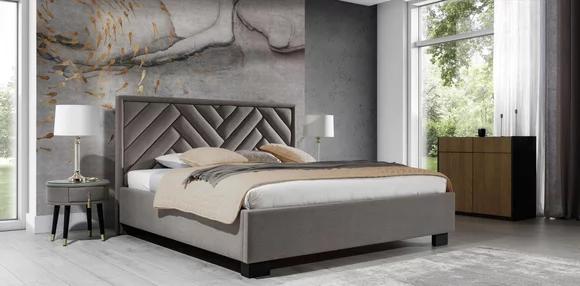 Polster Bett Möbel Schlafzimmer Betten Taupe Braun 200x200cm Samt