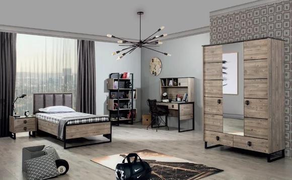 Jugendzimmer Kinderzimmer Set Nachttisch Bücherregal Schreibtisch Schrank