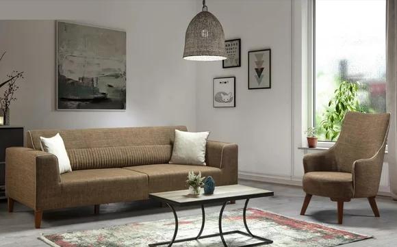 Sofagarnitur 3+1 Sitz Polster Sofa Polstergarnitur Möbel Stoff