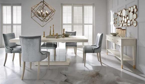 Tisch Säulen Esszimmer Essgarnitur Esstisch Essgruppe Stühle 6tlg.