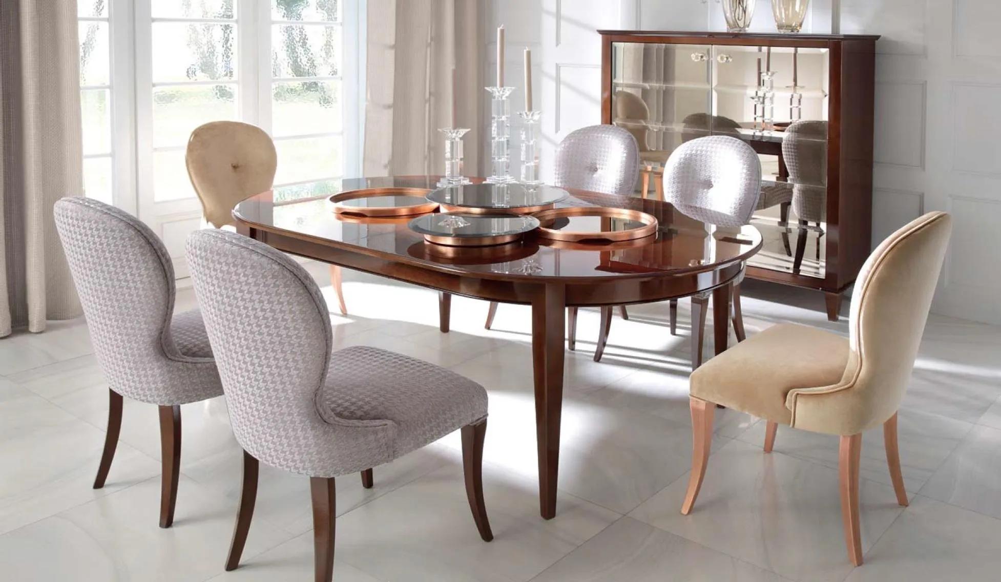 Luxus Esstisch Hochglanz Braun Esszimmer Set 6 Stühle Tisch Holz 7tlg.