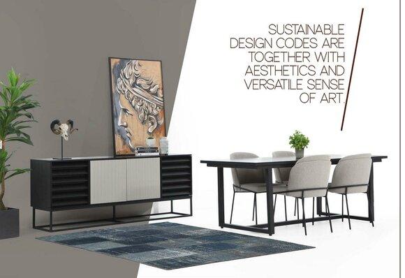 *Essecke Essgruppe Esszimmer Esstisch Stühle 8tlg Holz Schwarz Set