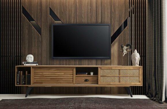 TV Ständer RTV Lowboard Sideboard Tisch Braun Holz Modern Wohnzimmer