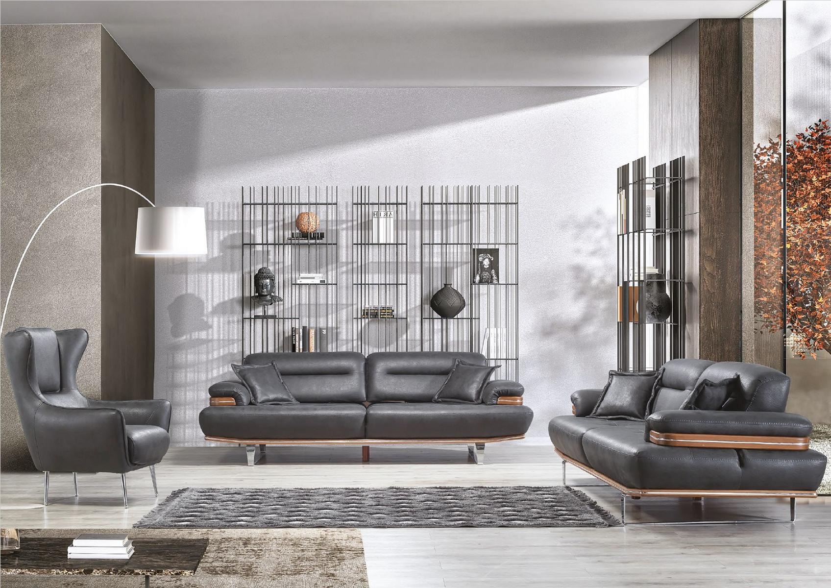 Sofagarnitur Set 321 Sitzer Leder Sofa Couch Garnitur Design Couchen