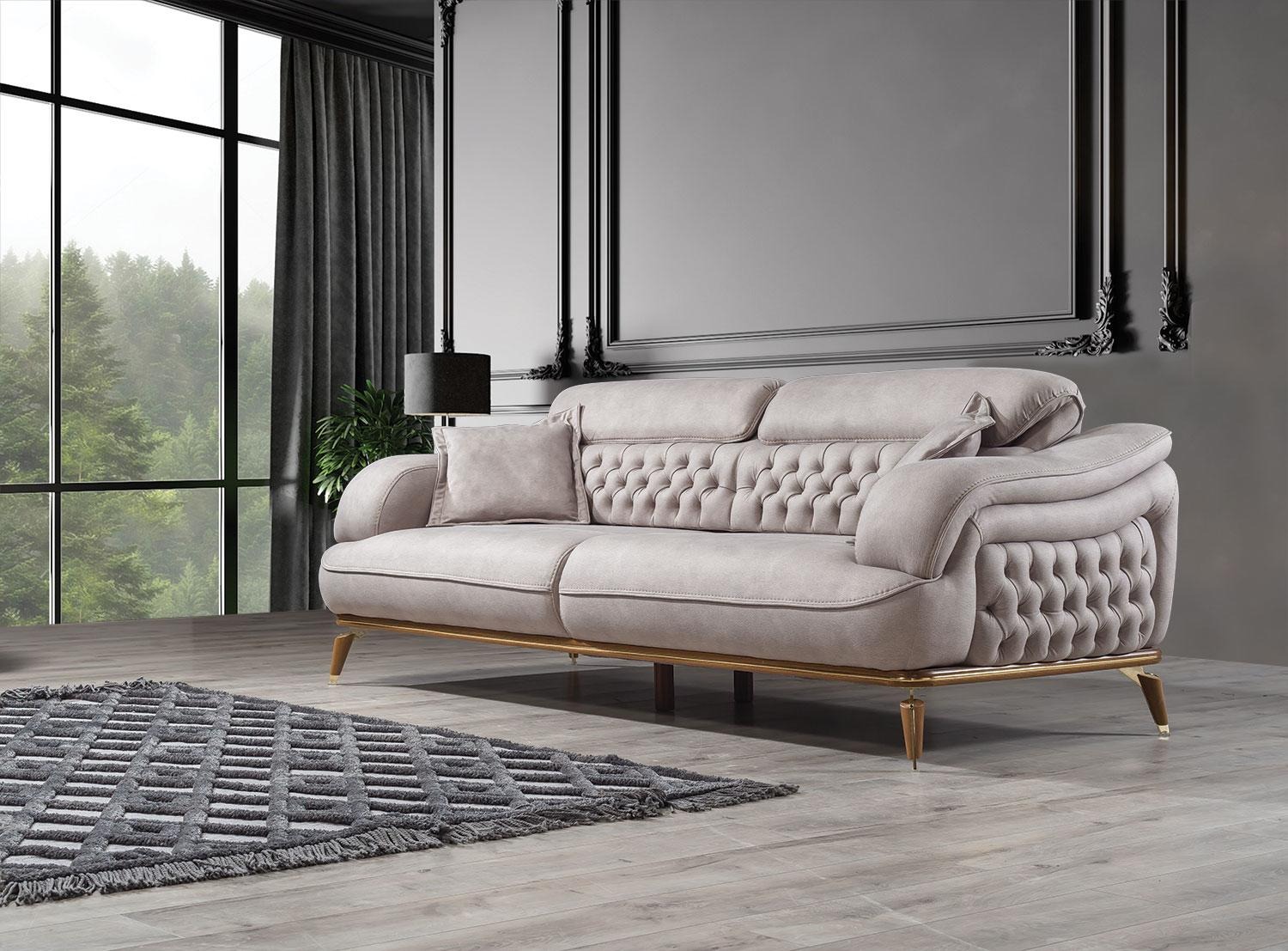 Dreisitzer Sofa 3 Sitzer Luxus Couchen Weiß Polster Designer Möbel Neu