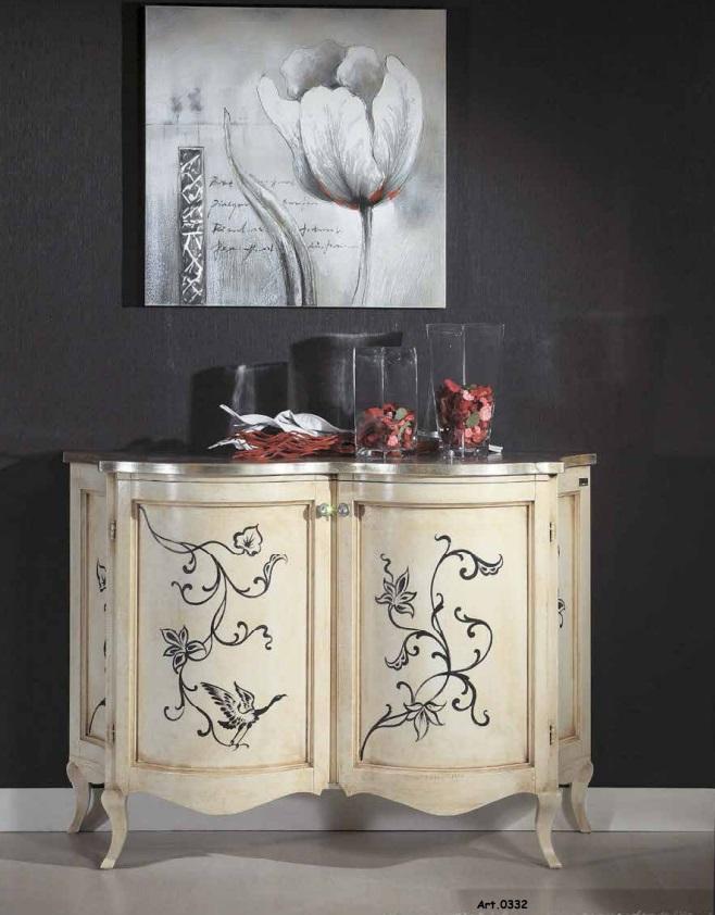 Klassisches Sideboard Holz Kommode Weiß Schrank Luxus Italienische Neu