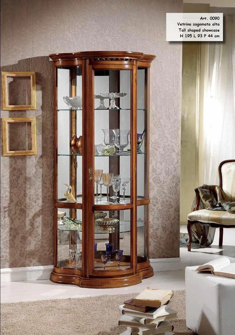 Vitrinen Glas Schrank Braun Vitrine Wohnzimmer Luxus Möbel Italien