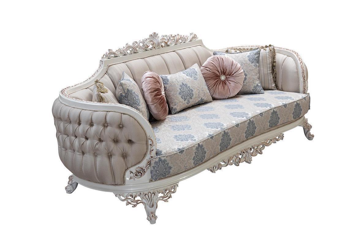 Chesterfield 3 Sitzer Designer Sofa Luxus Polster Sofas Couchen Stoff Textil Neu