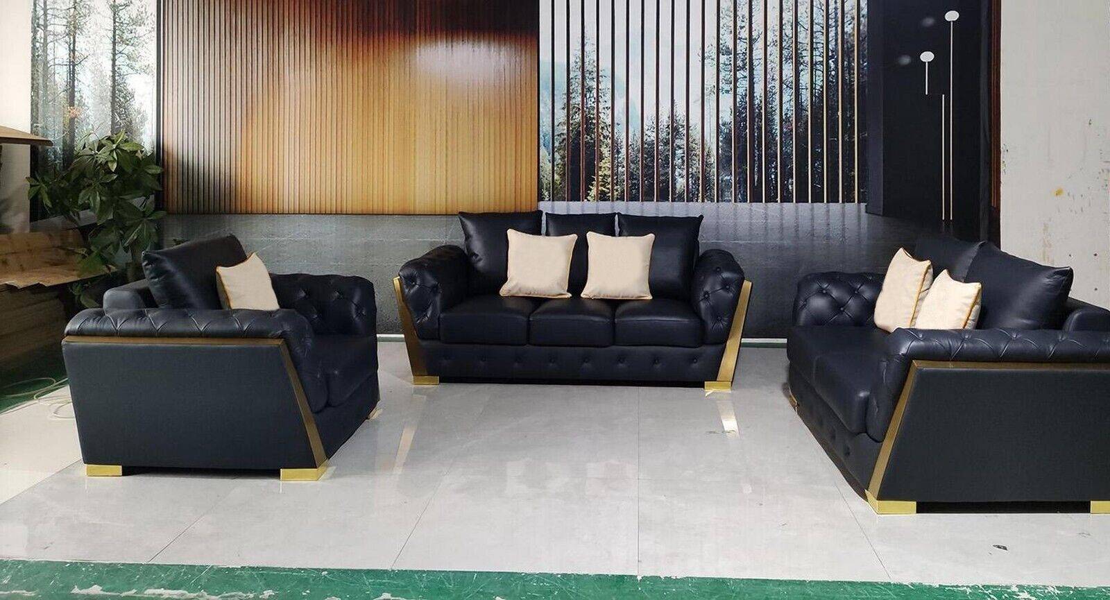 Chesterfield 3+2+1 Sofagarnitur Couch Möbel Sofa Couchen Set 3tlg.