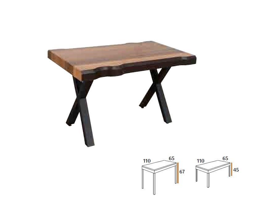 Holz Couchtisch auf schwarzen Beinen für Ihr Wohnzimmer Designmodell