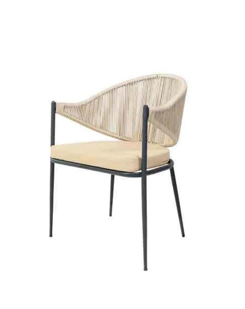 Beiger Stuhl Einsitzer Polstermöbel Esszimmer Stühle Edelstahlelemente