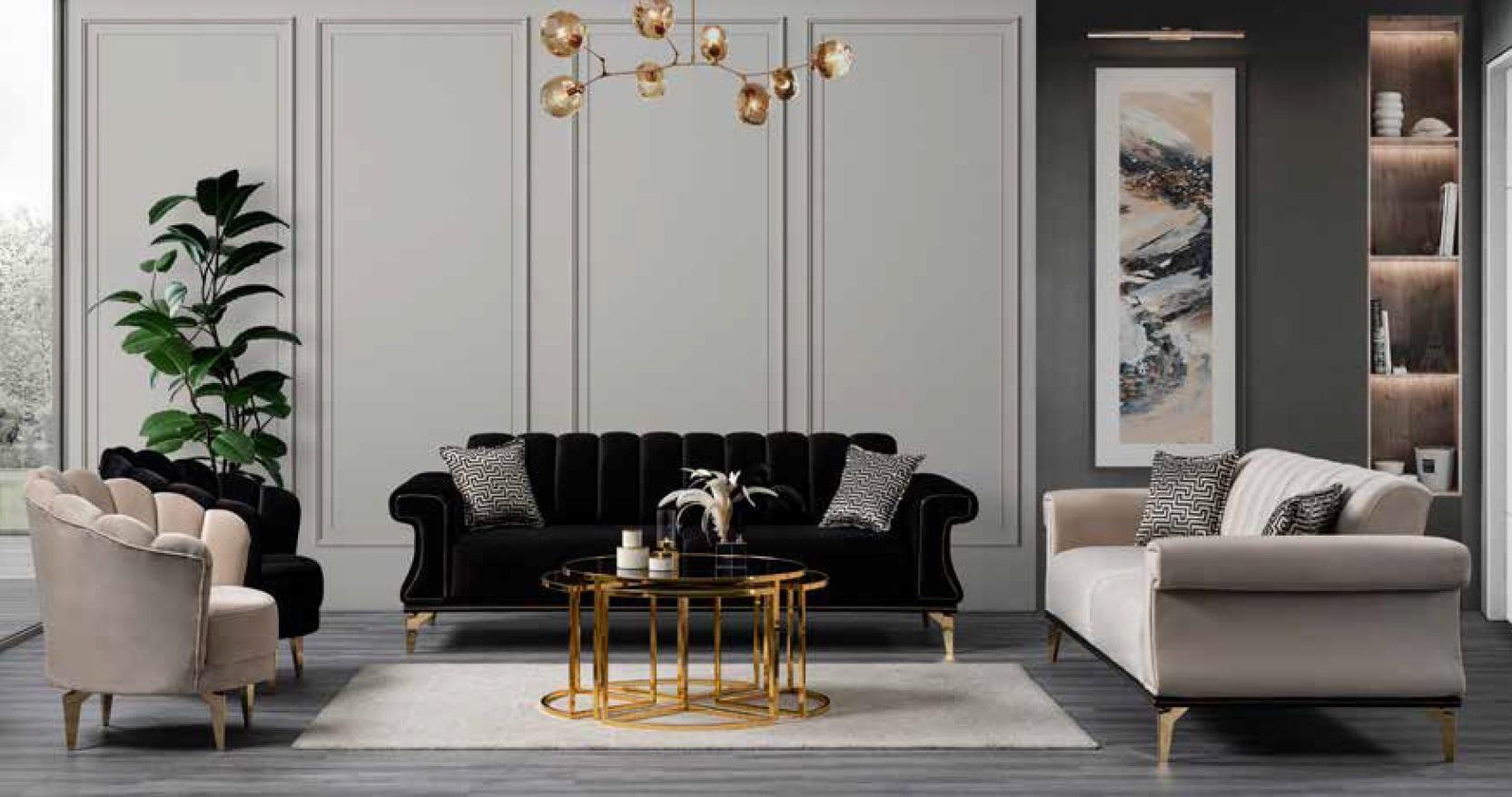 Luxuriöses Sofa-Set 3+2+1+1-Sitzer-Set Sofa Sessel-Set Stoff-Set für Wohnzimmer-