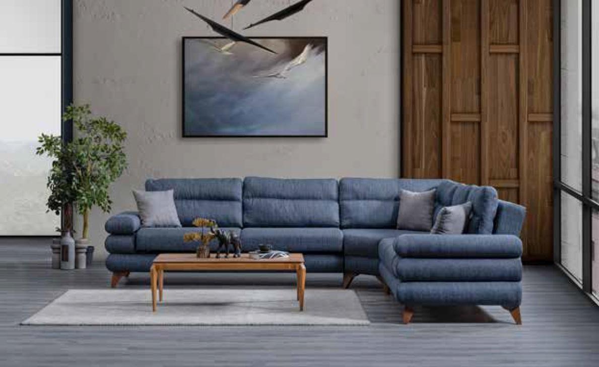Designer Modernes Sofa Ecksofa Textil Wohnzimmermöbel Sofa L-Form Neu