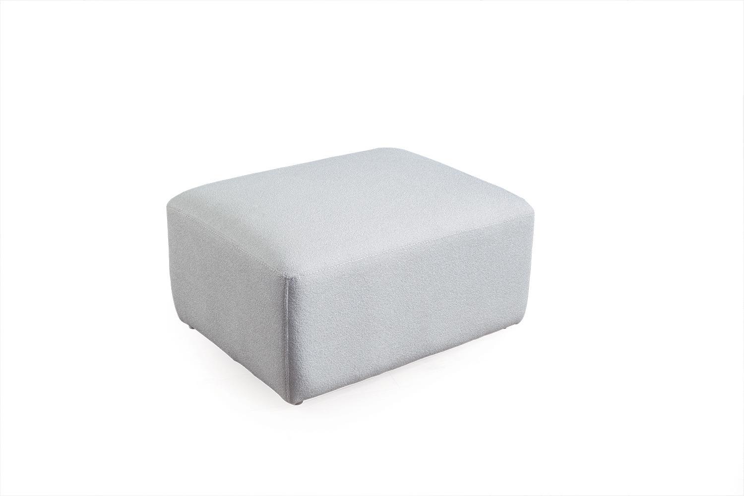 Weißer Hocker Fußhocker Sitzhocker Sitzpouf Wohnzimmer Designer Möbel