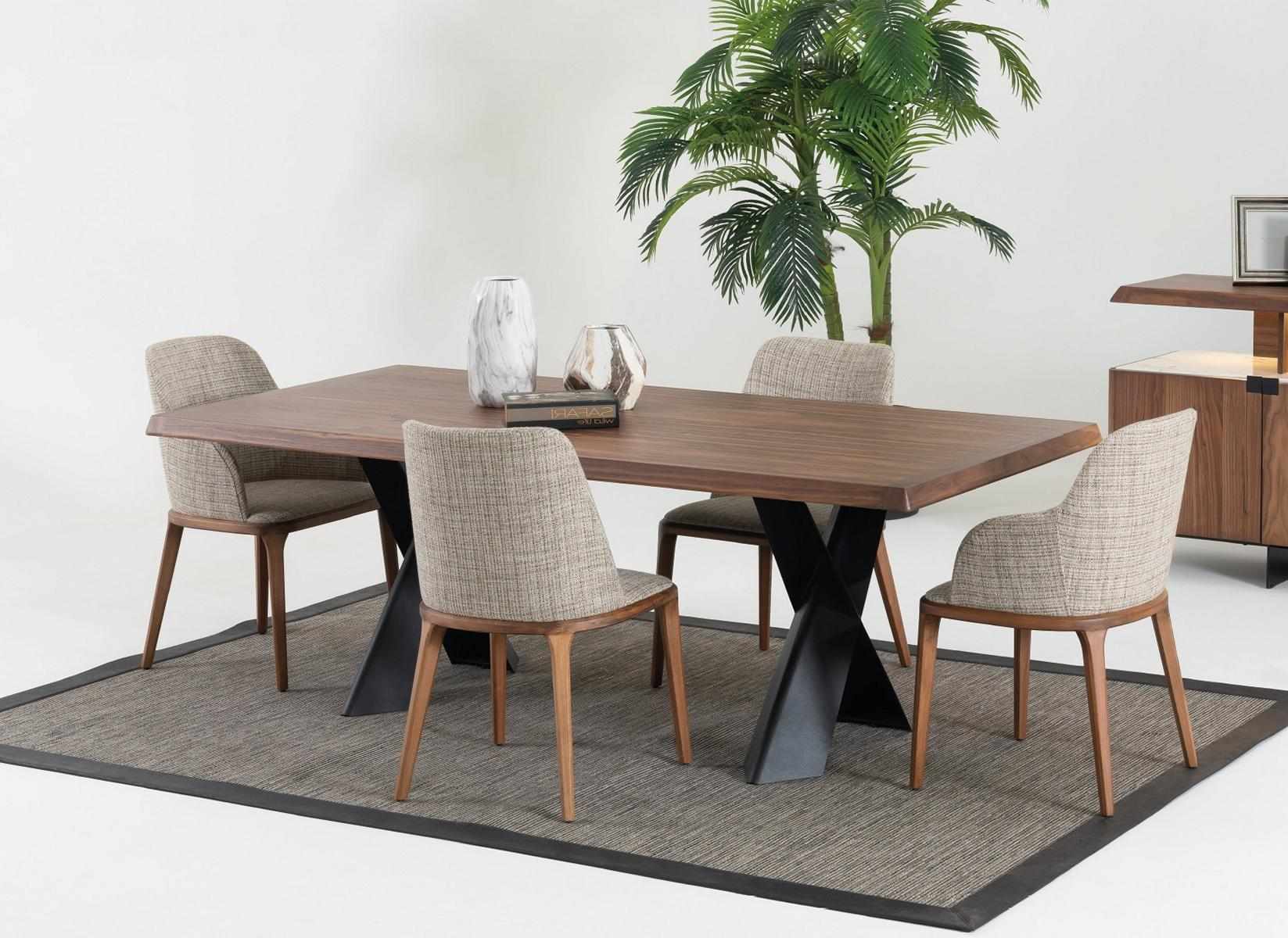 5tlg Modern Design Esszimmer Set Tisch 4x Stühle Holz Möbel