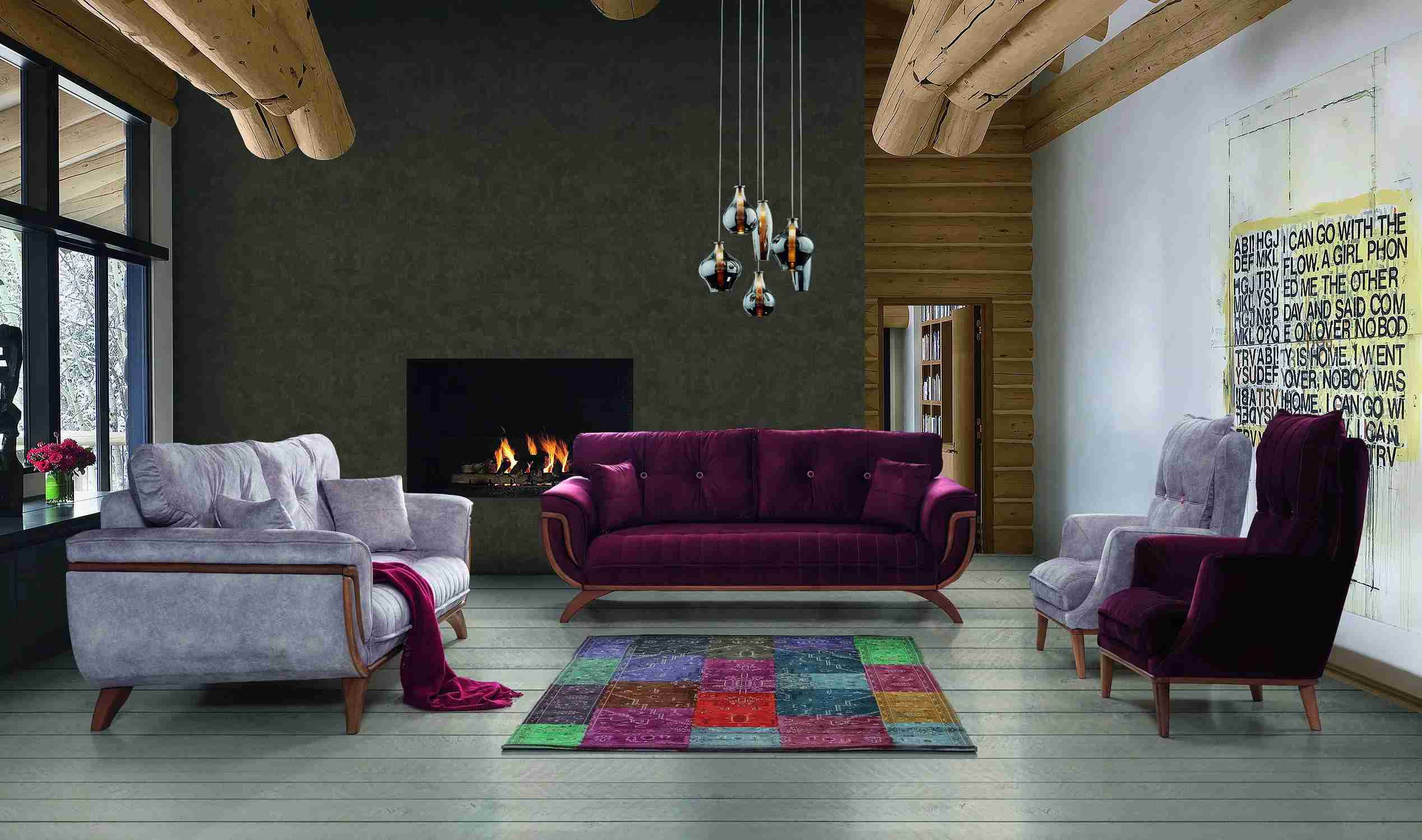 Wohnzimmer Sofagarnitur 3+3+1+1 Sitzer Couch Polster Garnitur Textil