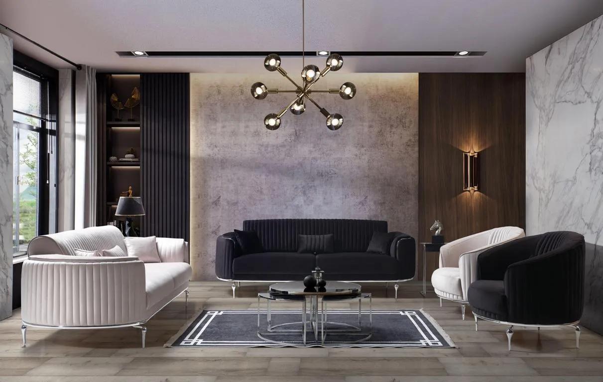 Sofagarnitur Set 3+3+1+1 Sitzer Couch Garnitur Design Couchen 4tlg