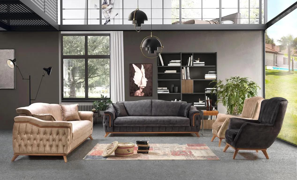 Sofagarnitur 3+3+1+1 Sitzer Stoff Design Couch Polster Sofas Garnitur