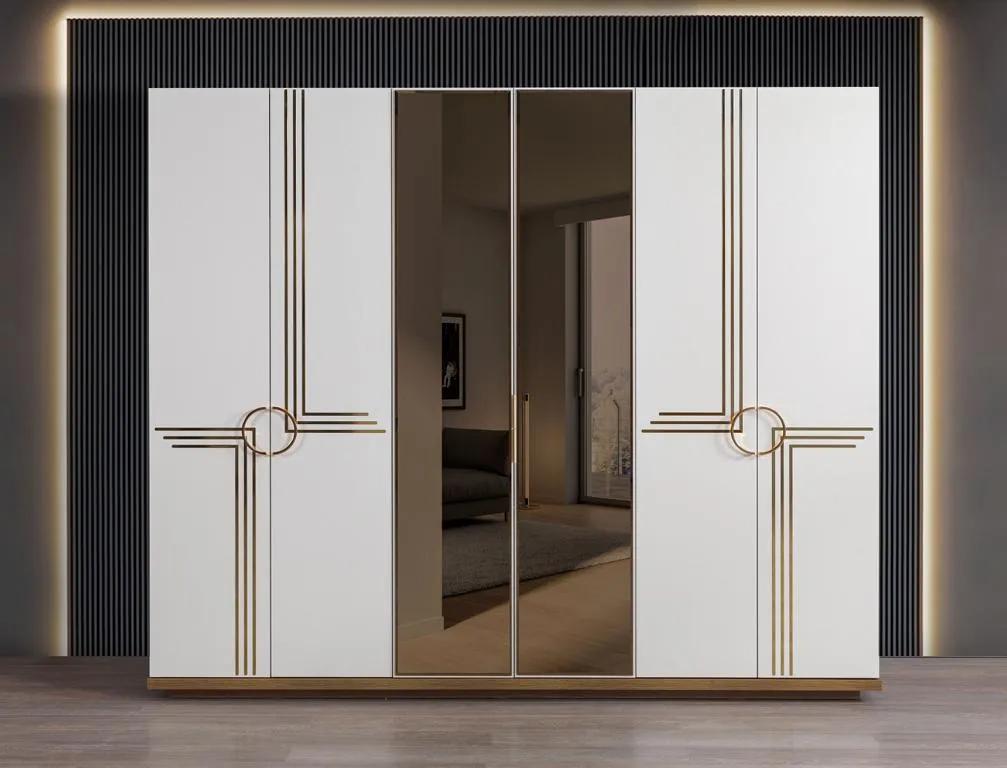 Schlafzimmer Kleiderschrank Holz Luxus Modern Design weiß Schrank