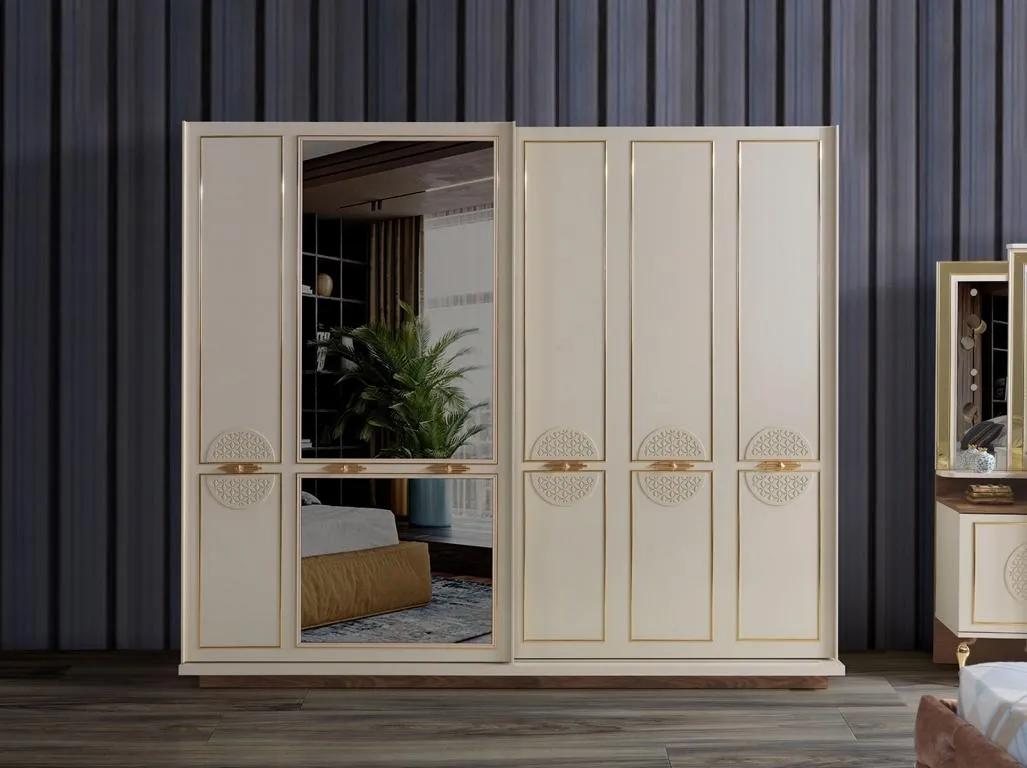 Schlafzimmer Kleiderschrank Luxus Holz Modern Design Möbel Weiß