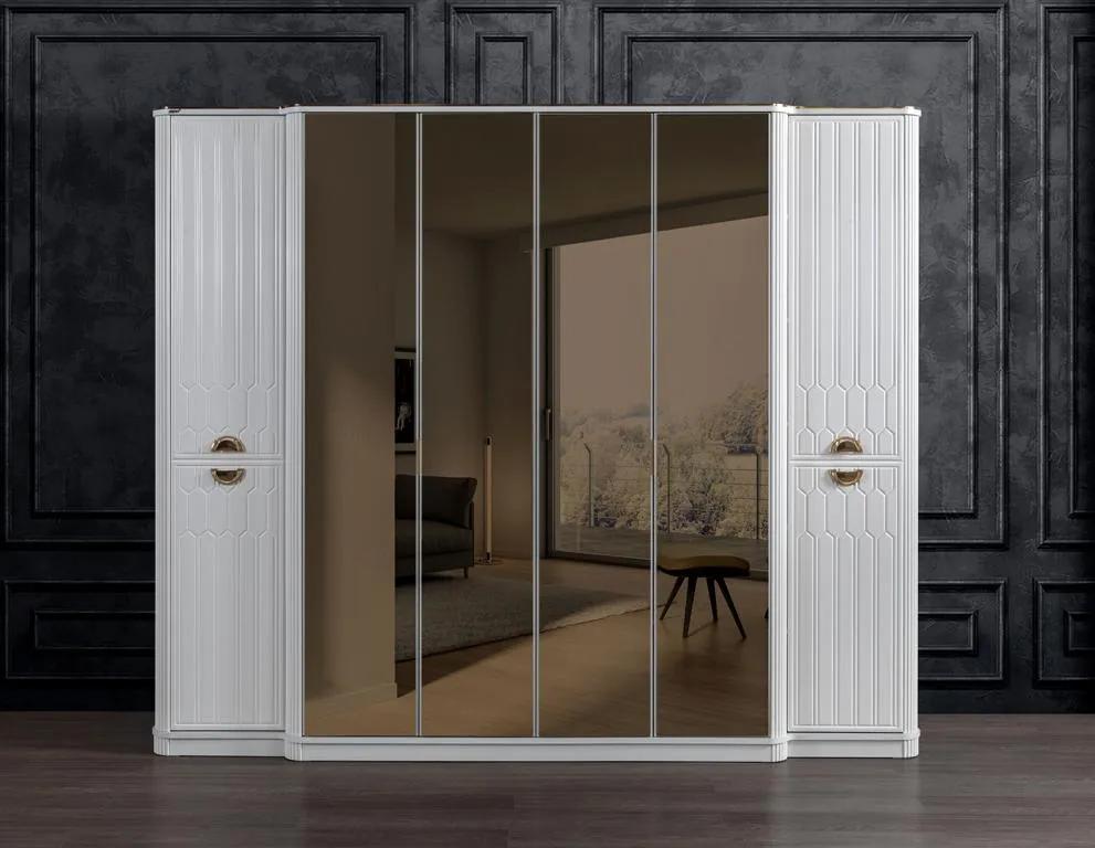 Schlafzimmer Möbel Holz Schrank Kleiderschrank Stil Modern Weiß