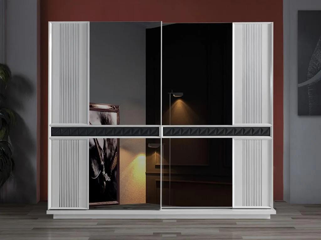 Schlafzimmer Holz Kleiderschrank Luxus Design Schränke Modern Grau