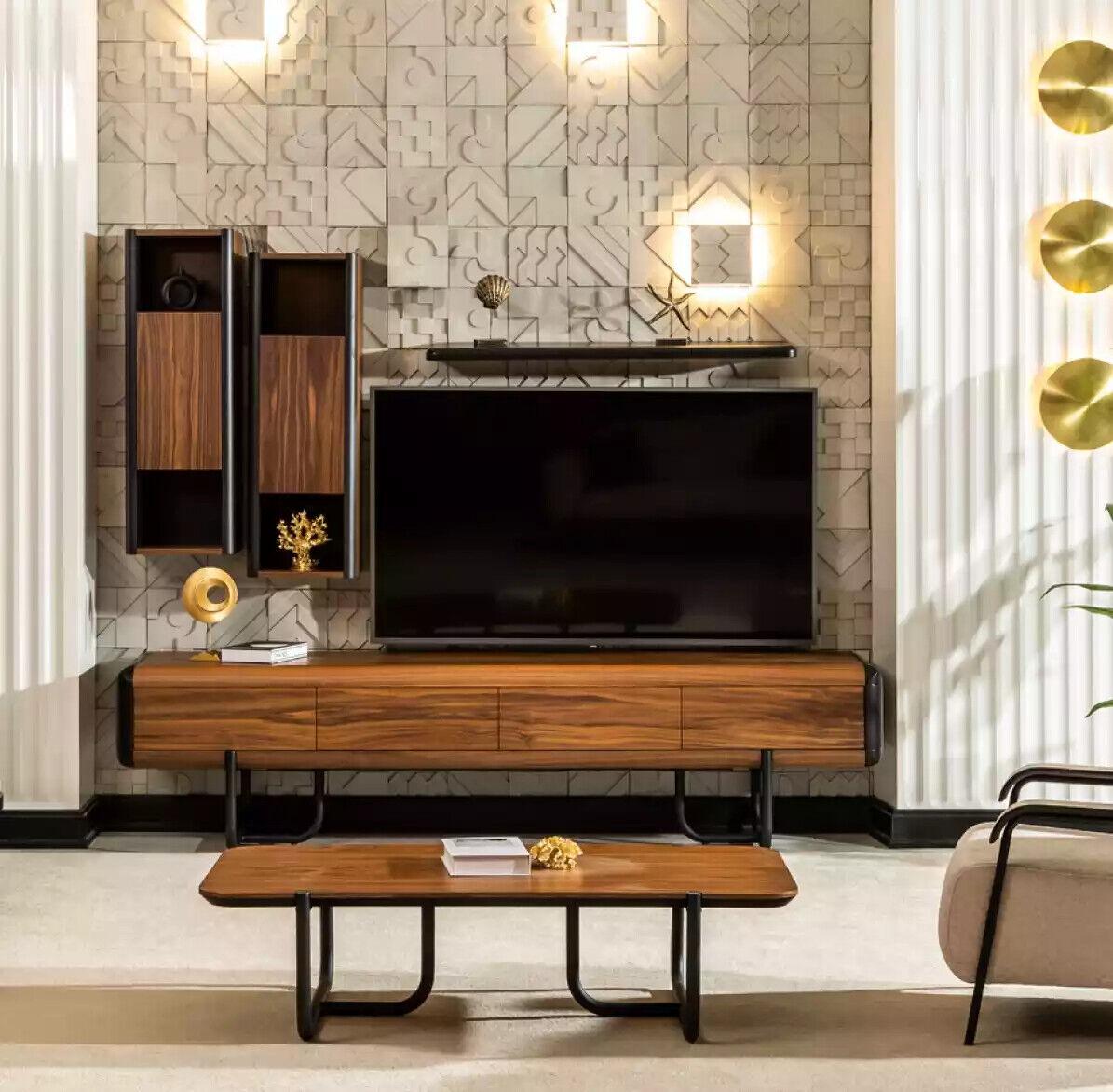 Wohnwand Schrank Regal Schränke Wohnwände Sideboard Couchtisch 5tlg.